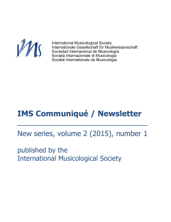 IMS Newsletter 02 2015 - International Musicological Society IMS