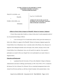 Affidavit of David Allen