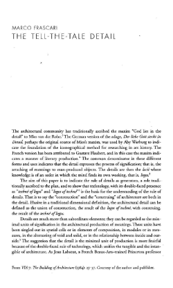 The Tell-The-Tale Detail by Marco Frascari