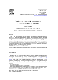 Foreign exchange risk management: a case in the mining industry