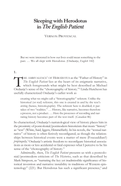 Sleeping with Herodotus in The English Patient