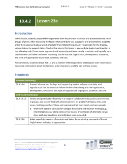 Grade 10 ELA Module 4, Unit 2, Lesson 23a