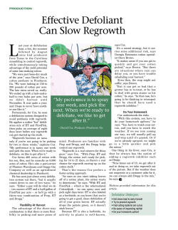 E ffective Defoliant Can Slow Regro w t h