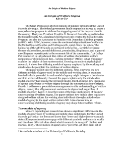 An Origin of Welfare Stigma - Ramapo College of New Jersey