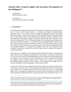 Colonial Rule, Property Rights and Economic Development in the