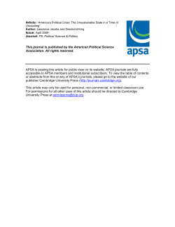 America`s Political Crisis: The Unsustainable