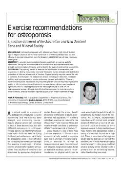 Exercise recommendations for osteoporosis