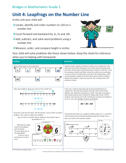 Gr 1 Unit 4 Parent Letter