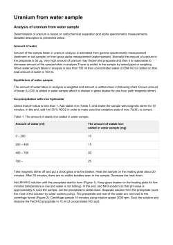 Uranium from water sample - the Radioecology Exchange