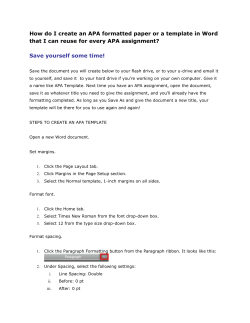 How do I create an APA formatted paper or a