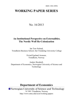 An Institutional Perspective on Externalities.