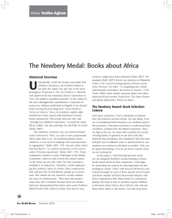 ALAN v36n3 - The Newbery Medal: Books about Africa