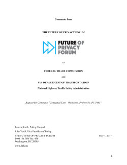 1 Comments from THE FUTURE OF PRIVACY FORUM to FEDERAL