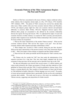 Economic Patterns of the Tibet Autonomous Region