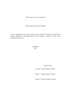 The Semantics of Χρή in Aeschylus David Christian Anderson