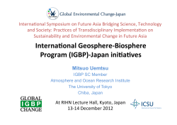 Interna\onal Geosphere-‐Biosphere Program (IGBP)