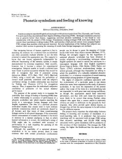 Phonetic symbolism and feeling of knowing