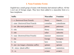 I. Noun Feminine Forms