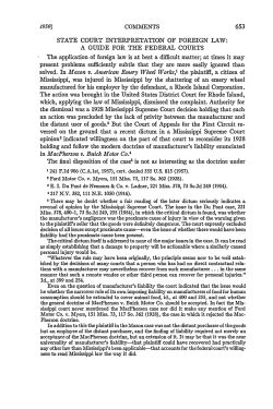 State Court Interpretation of Foreign Law: A