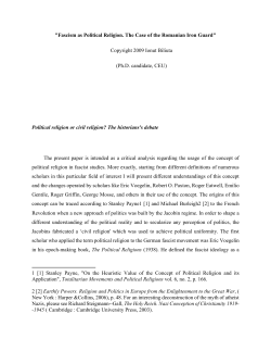 Fascism as Political Religion. The Case of the Romanian Iron Guard