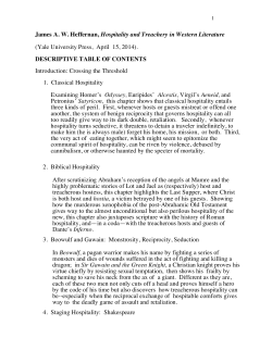 James AW Heffernan, Hospitality and Treachery in Western Literature