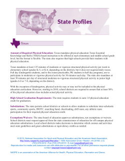 Amount of Required Physical Education: Texas