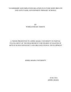 leadership and employees relation in future hope private and aste