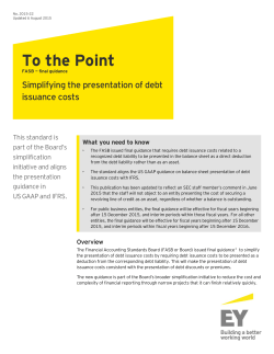 To the Point: Simplifying the presentation of debt issuance costs