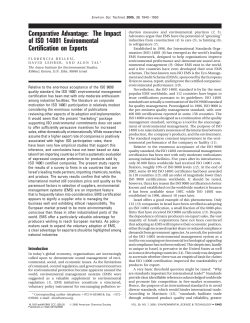 Comparative Advantage: The Impact of ISO