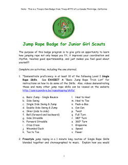 Jump Rope Badge for Junior Girl Scouts
