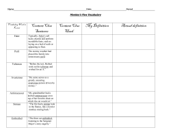 Context Clue Sentence Context Clue Used My Definition Actual