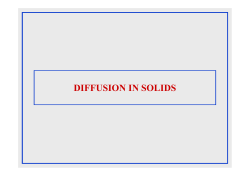 Lecture 3 Diffusion in Solids
