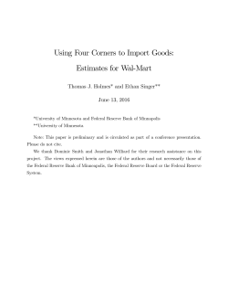 Using Four Corners to Import Goods: Estimates for Wal-Mart