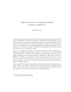 Algebraic Solution of Nonlinear Equation Systems in