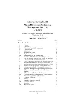 Mineral Resources (Sustainable Development) Act 1990