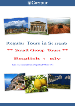 Rates per person valid from 07 April to 28 October 2016