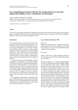 New morphological and host data for the ectoparasitic
