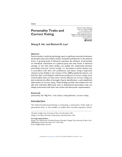 Personality Traits and Correct Voting