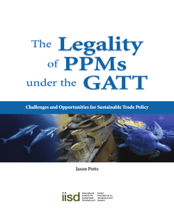 The Legality of PPMs under the GATT