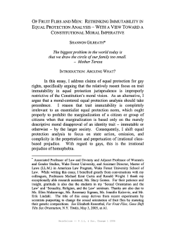 EQUAL PROTECTION ANALYSIS &ndash; WITH A VIEW TOWARD A