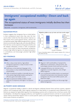 Immigrants` occupational mobility—Down and