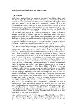 Radical exoticism: Baudrillard and Others` wars I. Introduction