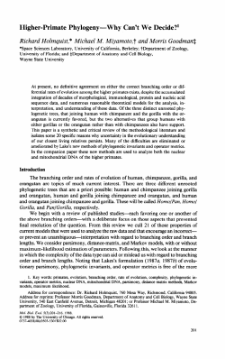 Higher-Primate Phylogeny-Why Can`t We Decide?l