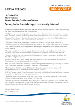 Media Release: Survey to fix flood