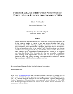 foreign exchange intervention and monetary policy in japan