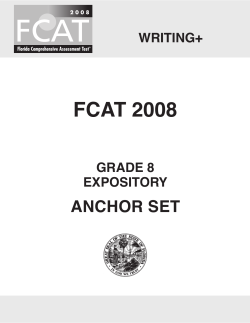 FCAT 2008 Grade 8 Expository Anchor Set - K
