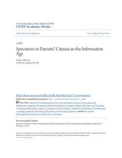Spectators or Patriots? Citizens in the Information Age