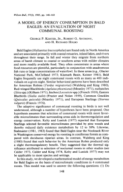 A MODEL OF ENERGY CONSUMPTION IN BALD EAGLES: AN