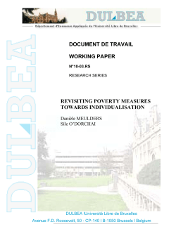 document de travail working paper revisiting poverty