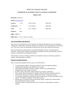 Chemistry 60 #0491 - West Los Angeles College